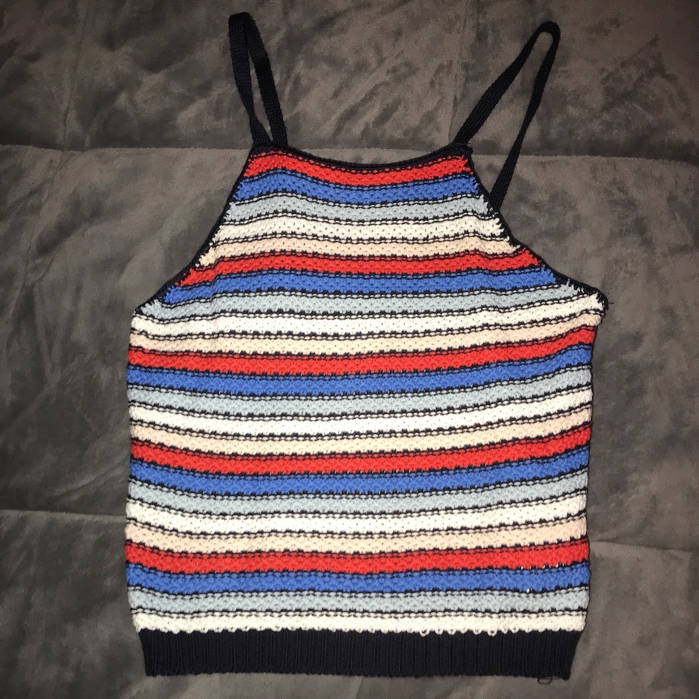 Red white blue crop top